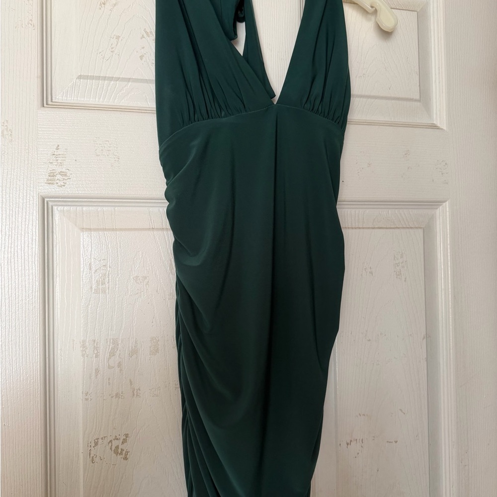Deep Green Backless Dress